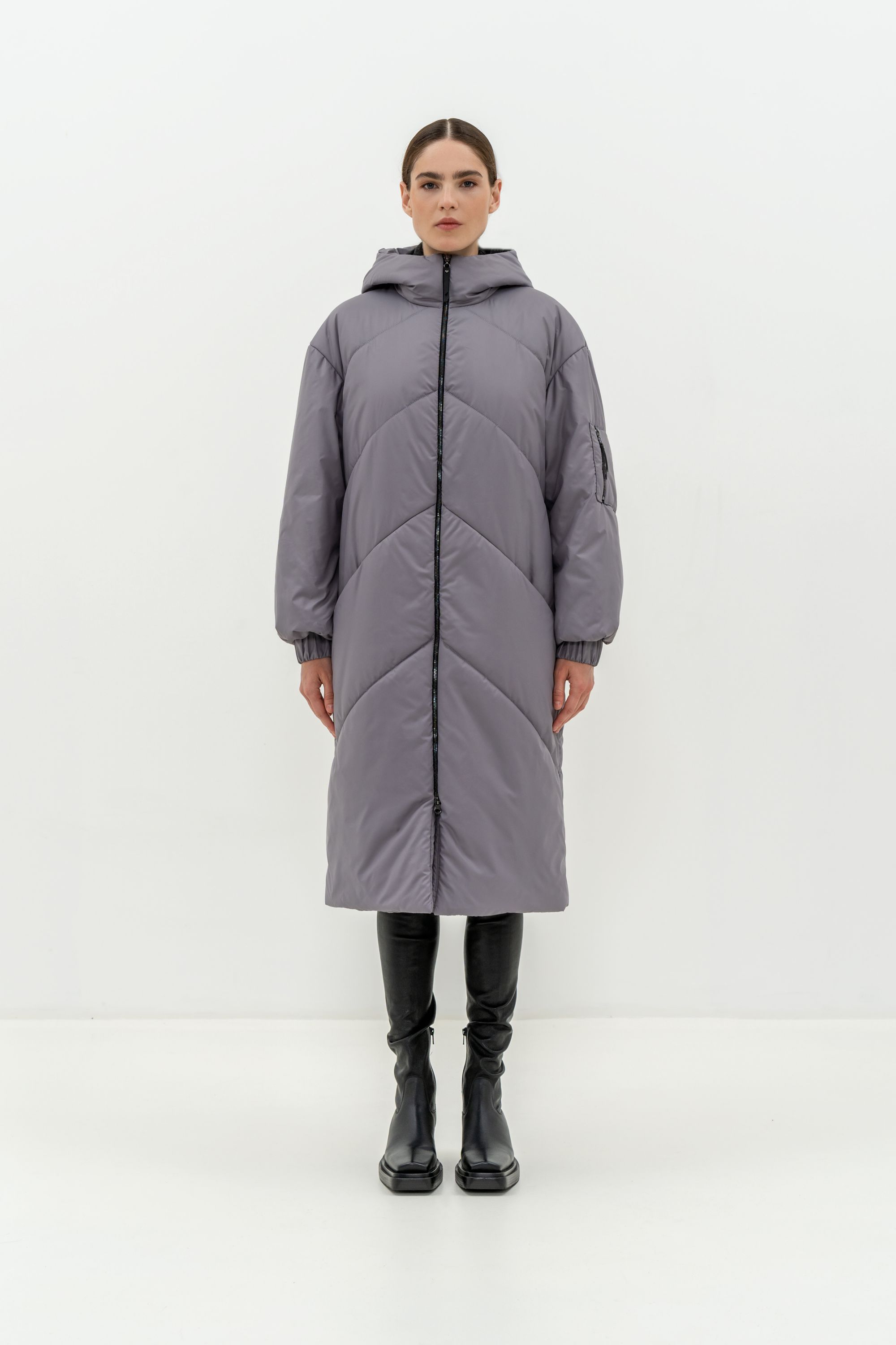 Пальто женское плащевое утепленное 5-12025-1