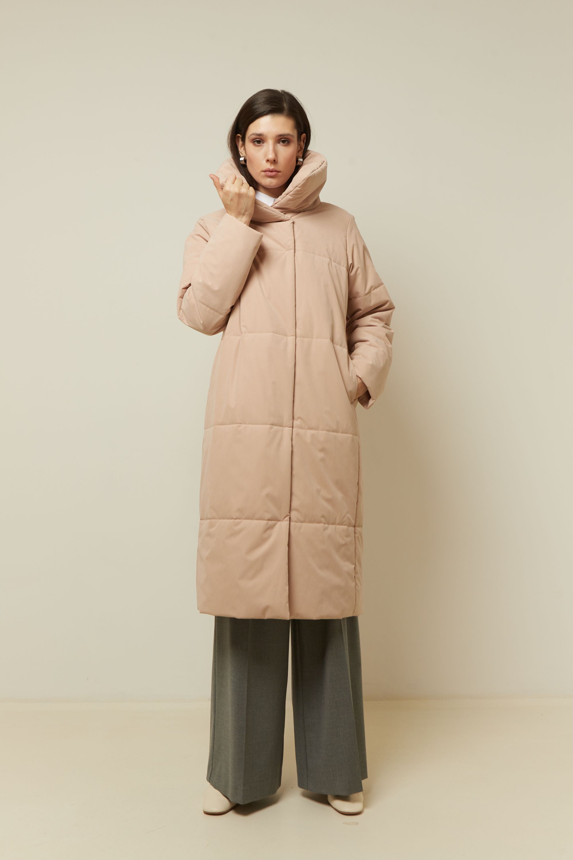 Пальто женское плащевое утепленное 5-12802-1