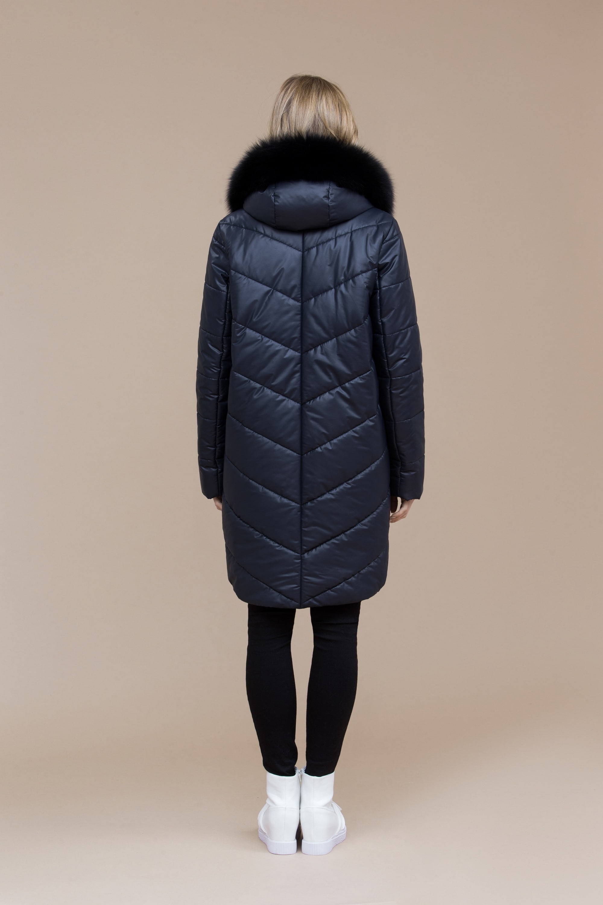 Пальто женское плащевое утепленное 5-8023-1. Фото 3.