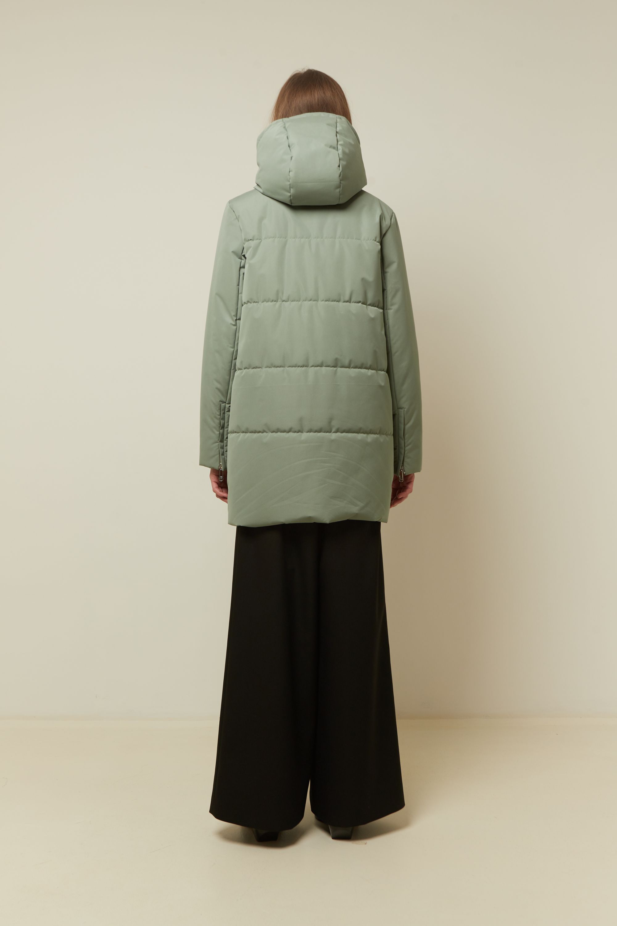 Пальто женское плащевое утепленное 5-12375-1. Фото 4.