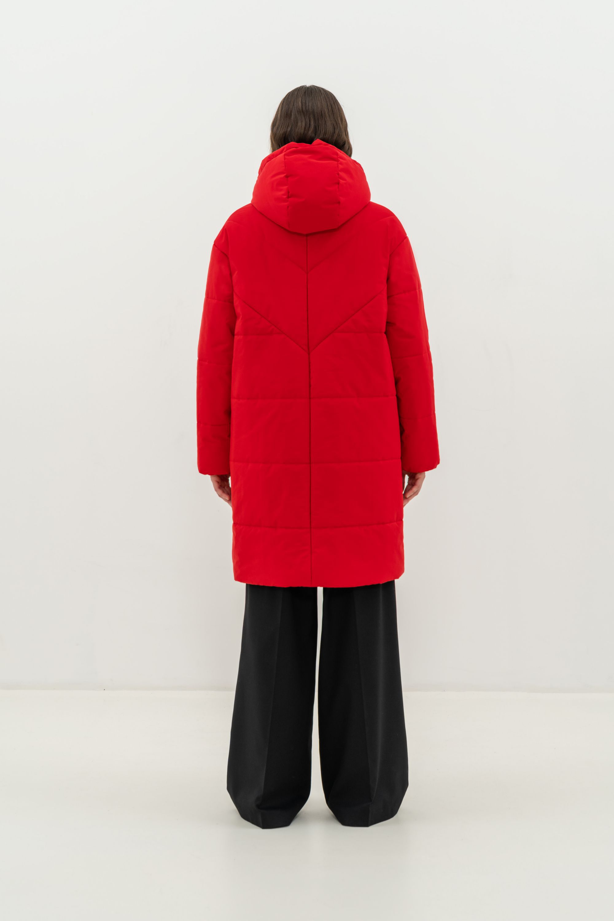 Пальто женское плащевое утепленное 5-12381-1. Фото 4.