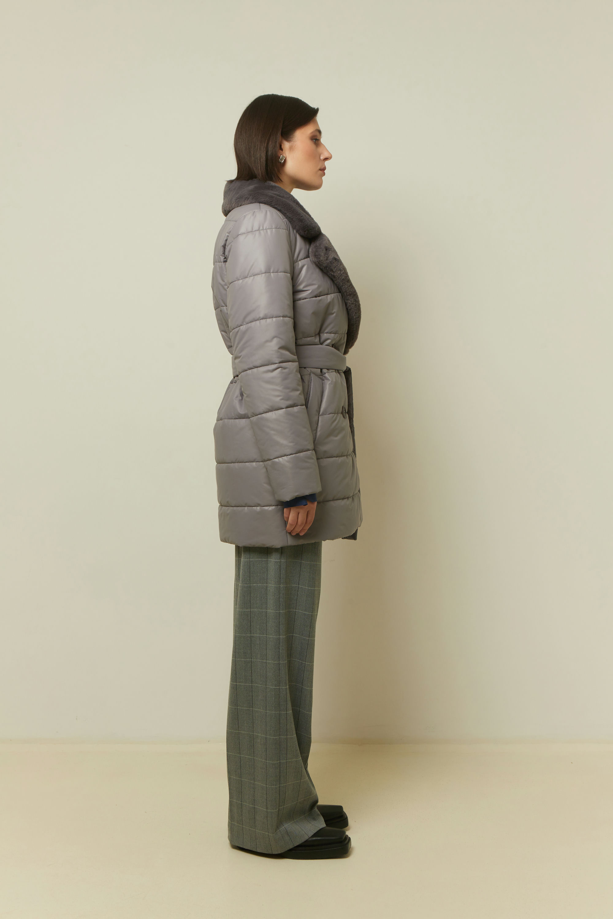 Пальто женское плащевое утепленное 5S-13037-1. Фото 2.