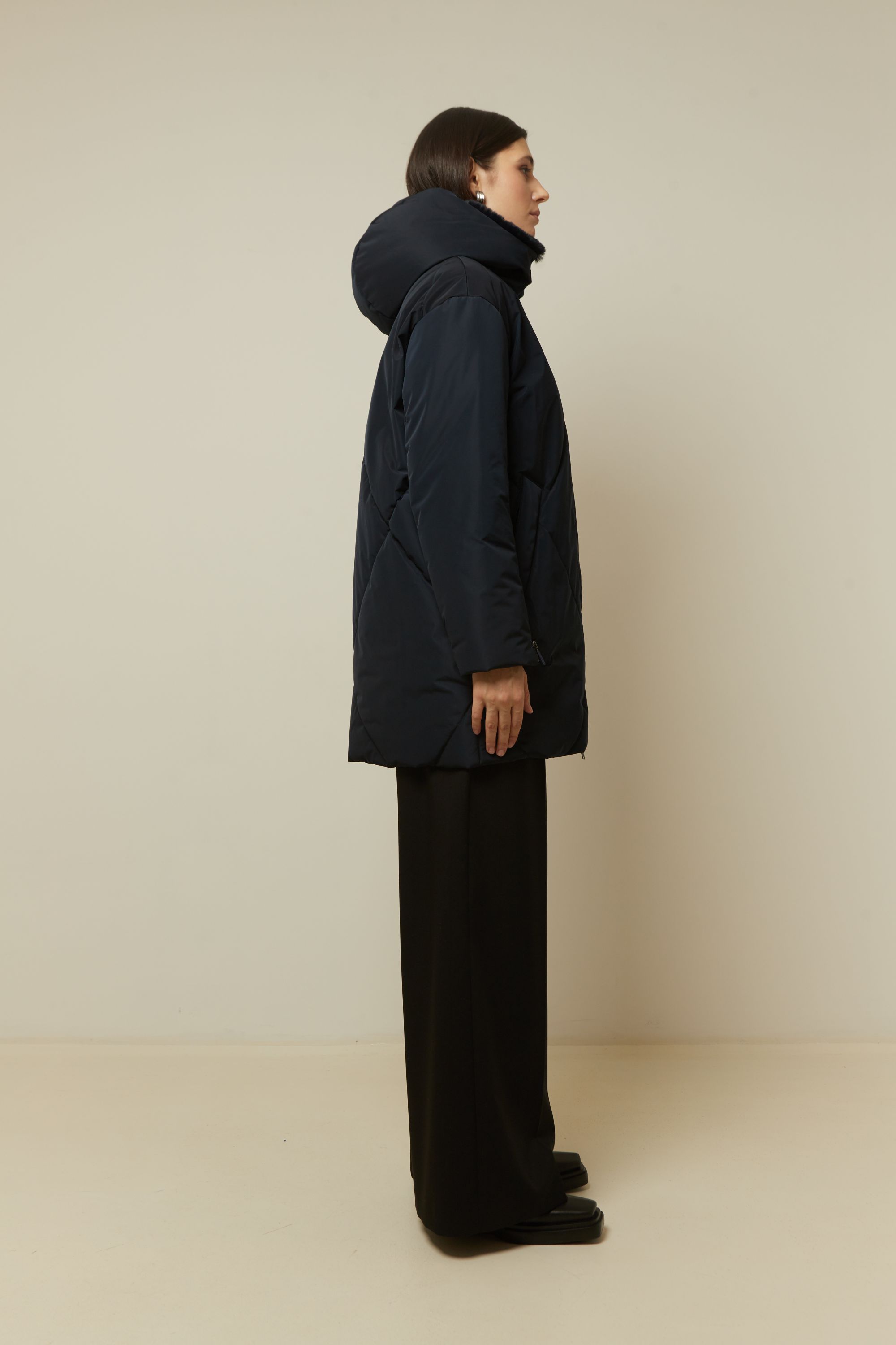 Пальто женское плащевое утепленное 5S-13035-1. Фото 4.