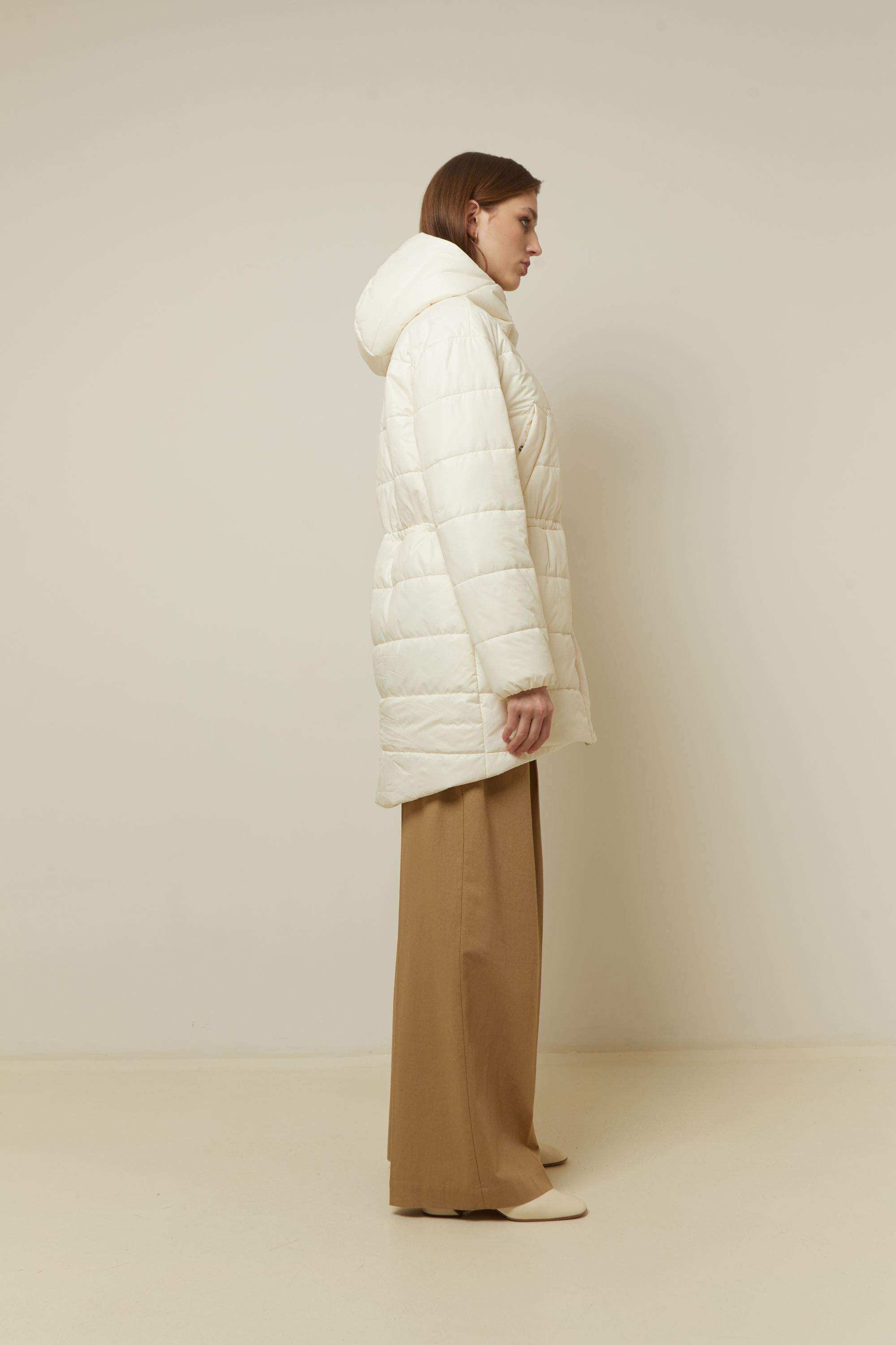 Пальто женское плащевое утепленное 5-13121-1. Фото 3.