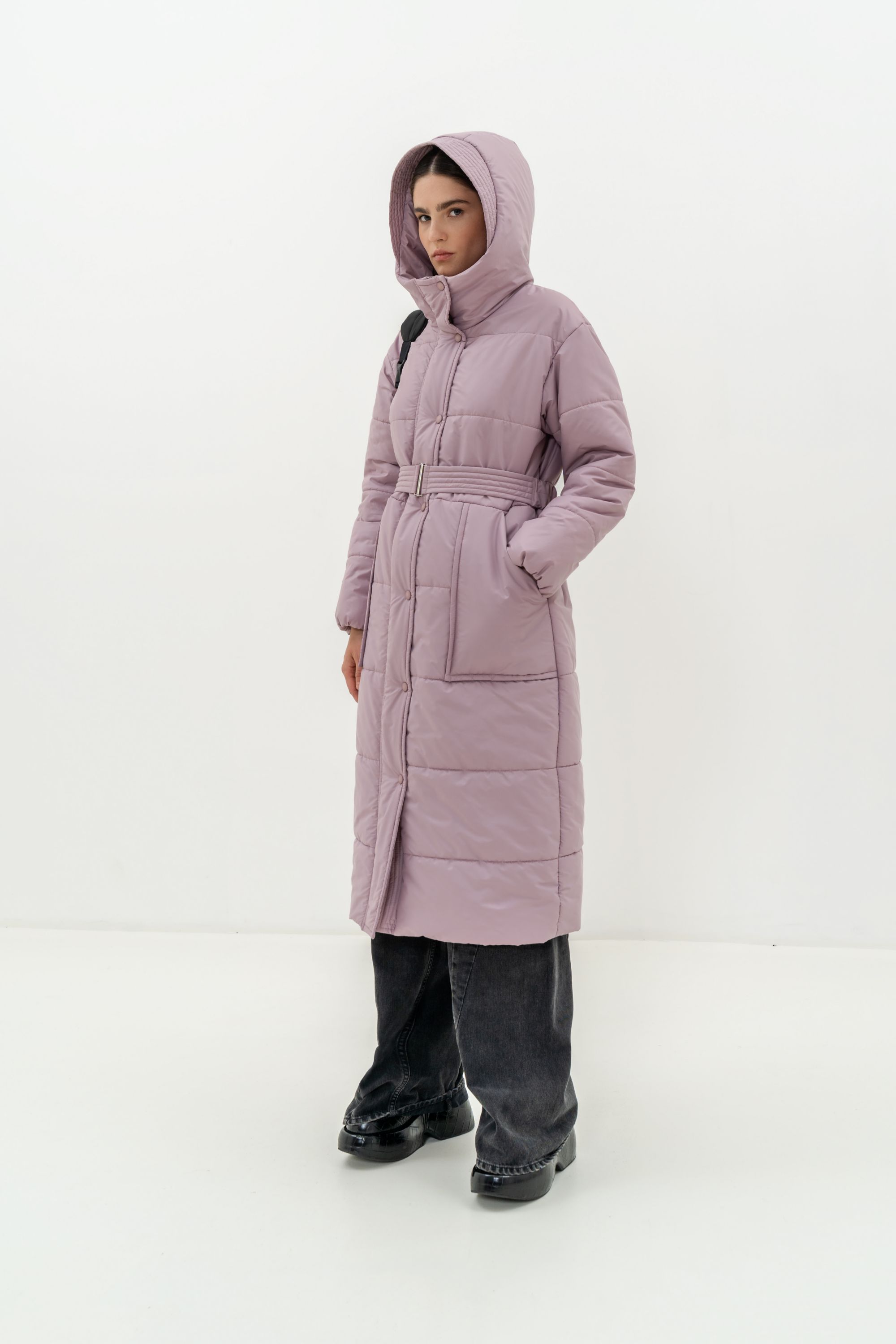Пальто женское плащевое утепленное 5-12173-1. Фото 2.