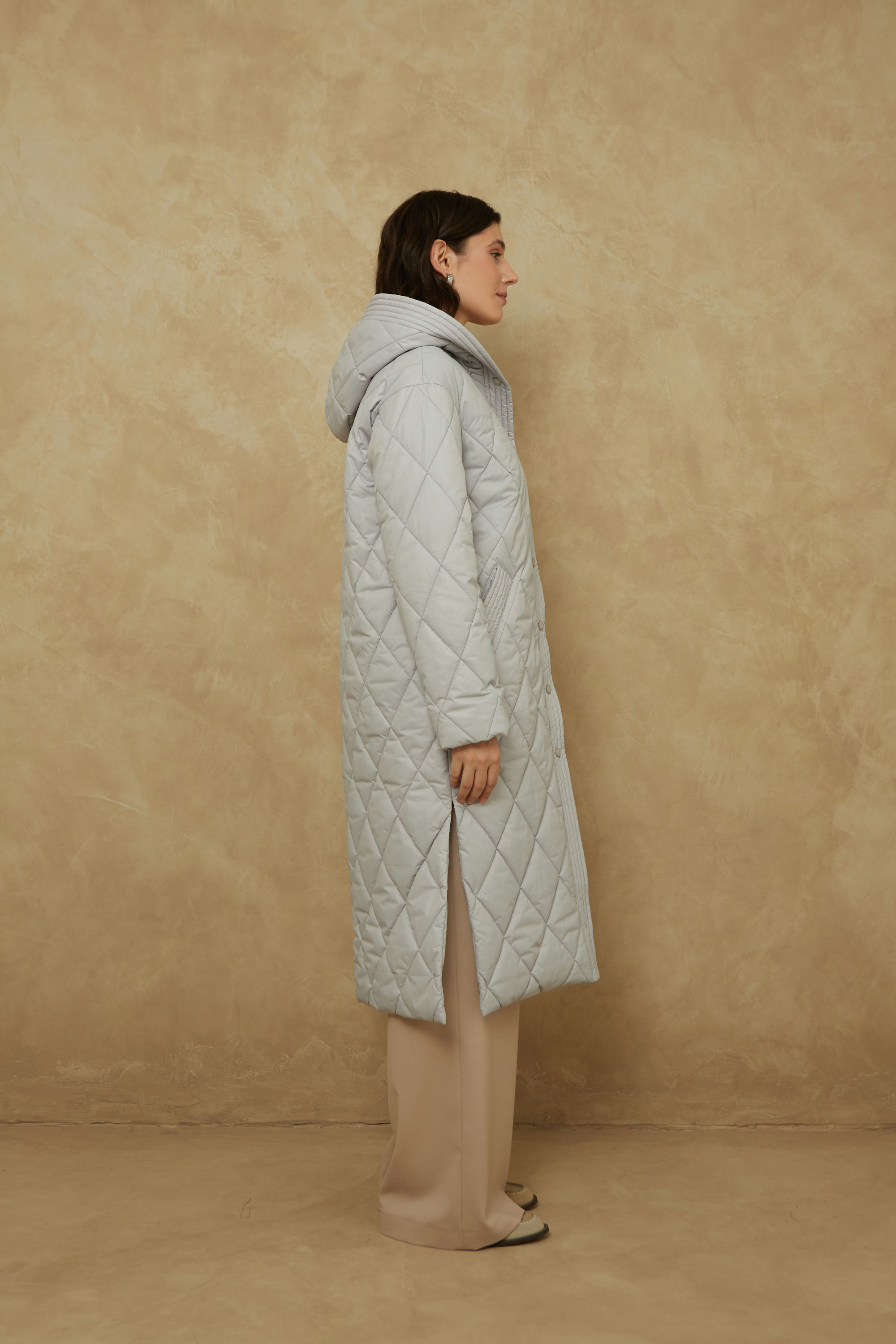 Пальто женское плащевое утепленное 5-154. Фото 4.
