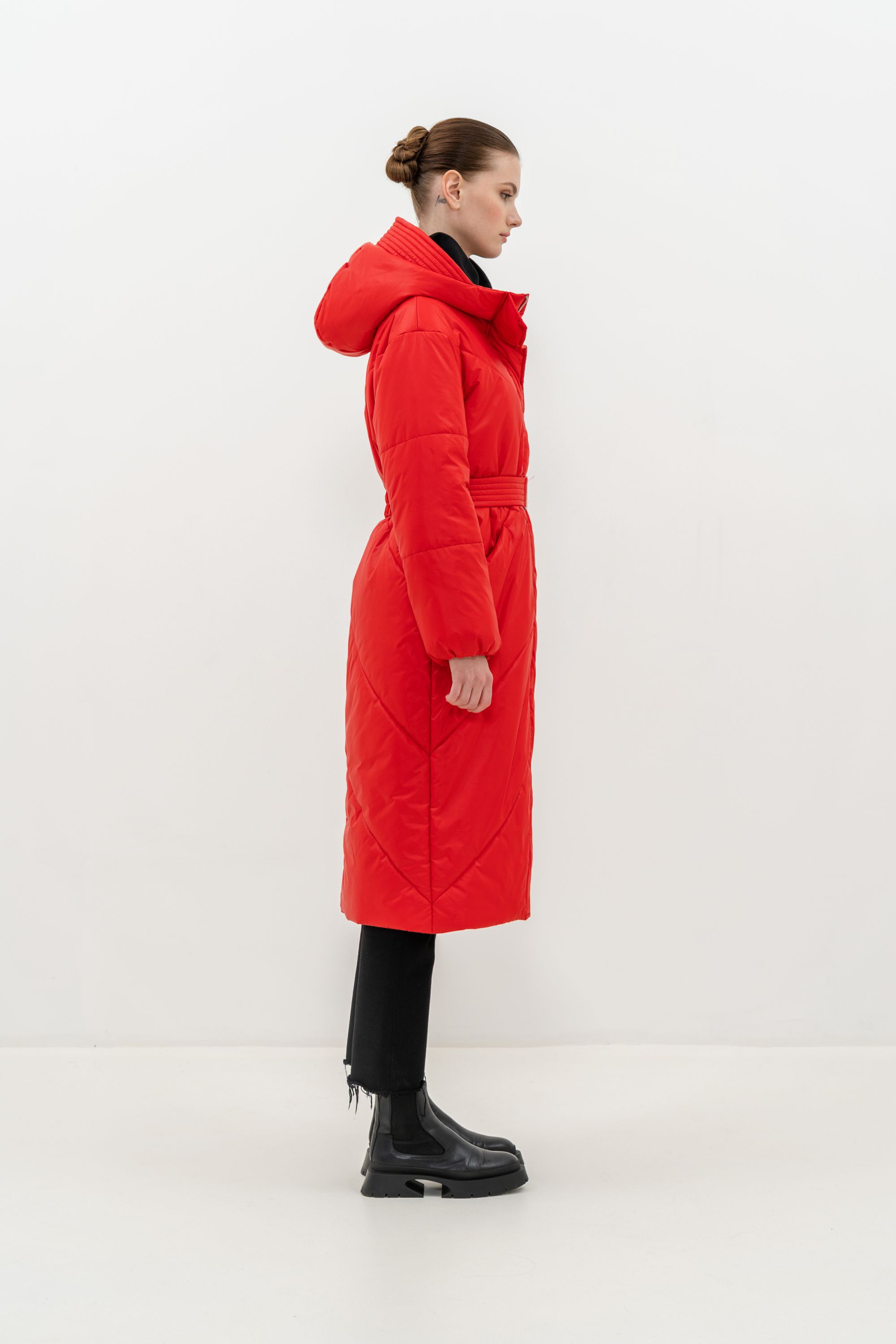 Пальто женское плащевое утепленное 5-12174-1. Фото 3.